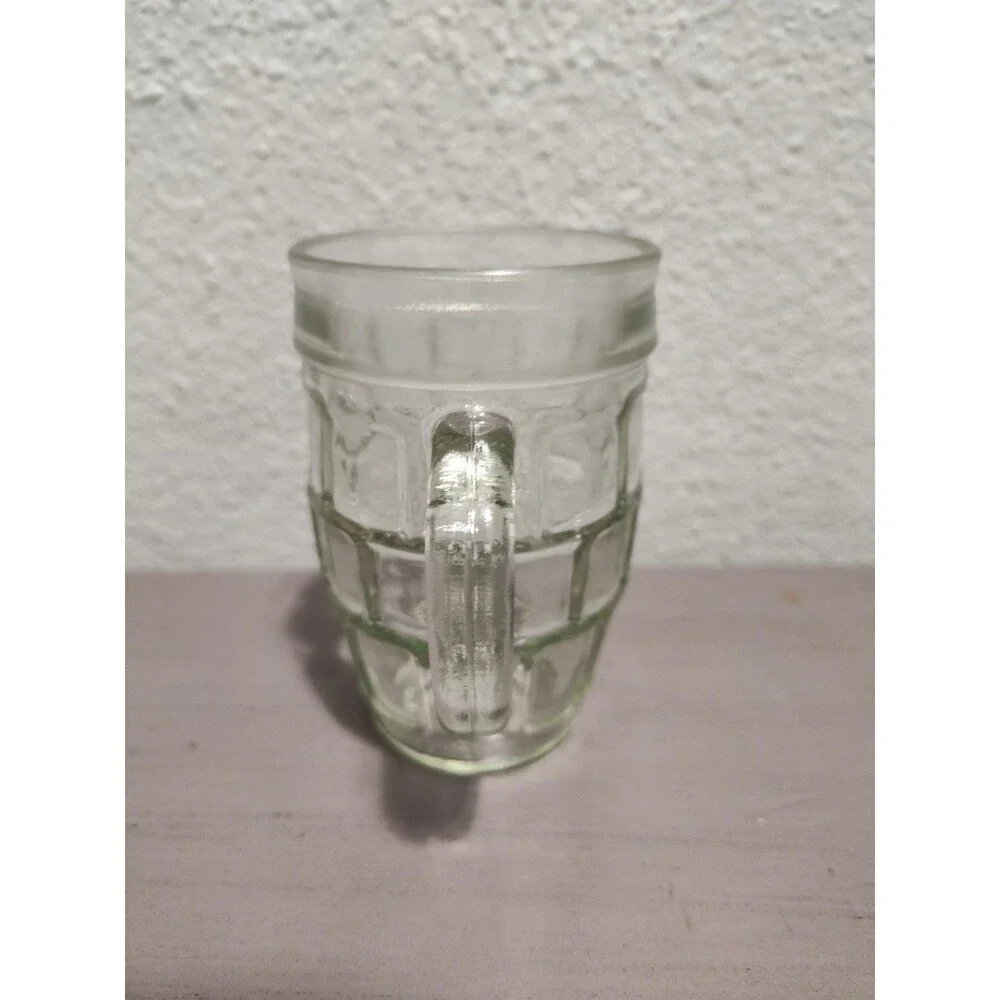 Vintage Anchor Hocking Brick-Style Glass Beer Mug | Grenade Paneled Design | 12